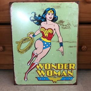 Wonder Woman vintage metal plaque